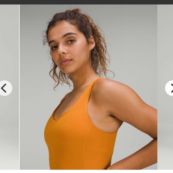 Lululemon- Sz 10&14- Autumn Orange- Align 8” Onesie Tank Top- Double Lined - Picture 3 of 15